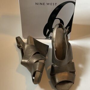Nine West Metallic Wedge Sandals
